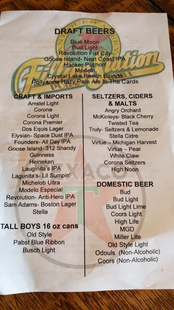 Menu The Filling Station Pub & Grill-9